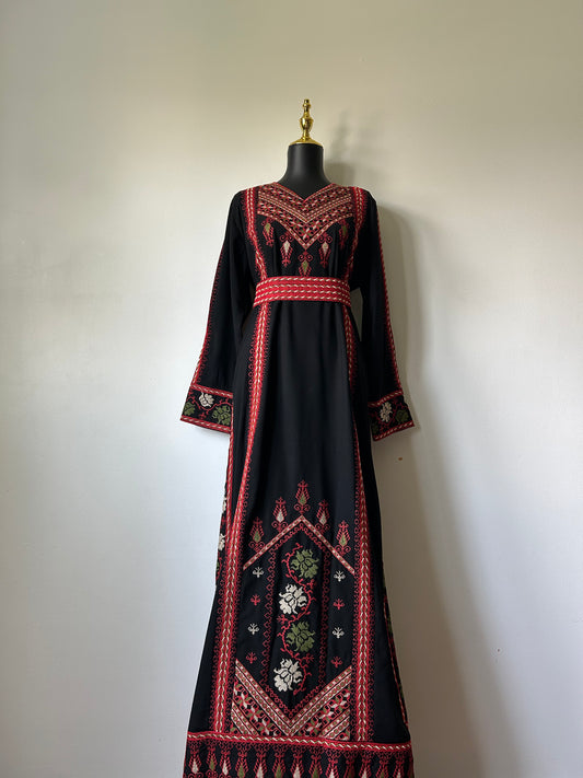 Traditional Palestinian Thobe (Front/Back Tatreez)