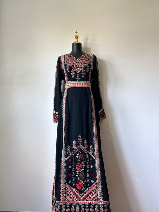 Traditional Palestinian Thobe (Front/Back Tatreez)