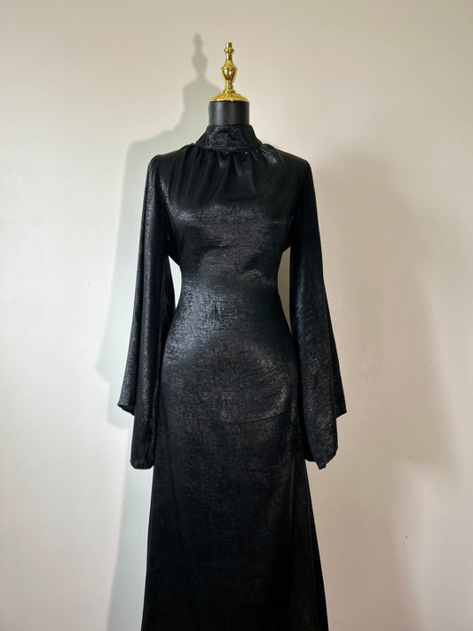Shiny Abaya Dress ~ Black